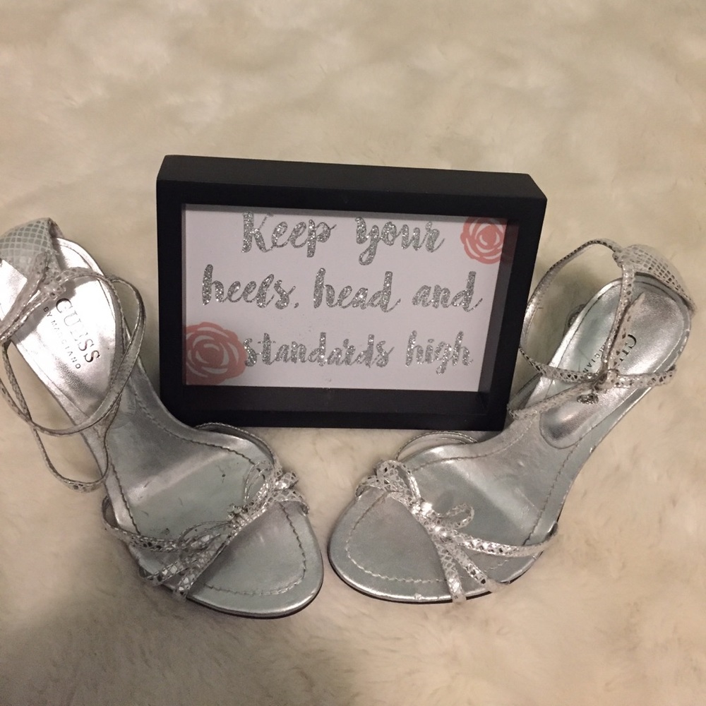 Silver Strap Guess Heels